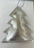 Leather Glitter Christmas Tree Ornament