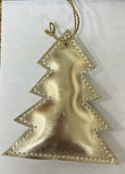 Leather Glitter Christmas Tree Ornament