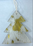 Leather Glitter Christmas Tree Ornament