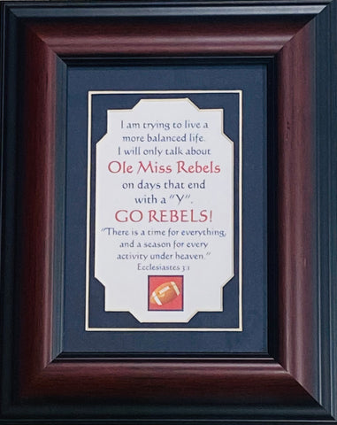 Ole Miss Rebels "Balanced Life" Framed Picture