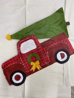 Rolling into Christmas Door Hanger