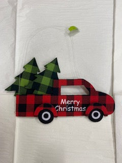 Merry Christmas Plaid Truck Hanger