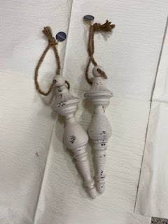 White Distressed Ornament