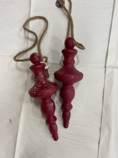 Red Distressed Ornament