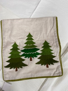 Green Christmas Tree Table Runner