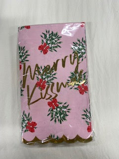 Merry Kissmas Scalloped Guest Towels