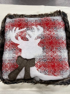 Rustic Deer Head Pillow