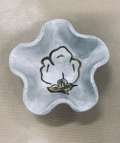 Small Cotton Trinket Bowl, Country White