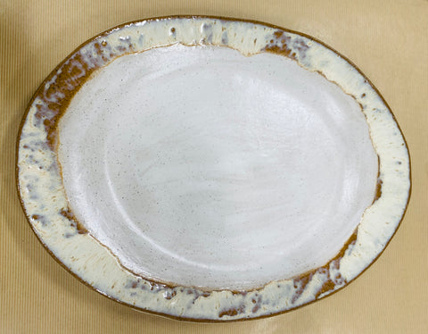 Large Oval Baker, Country White