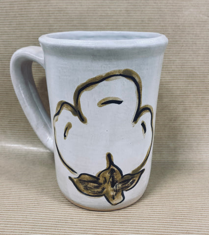 Hand-painted Cotton Mug, Country White