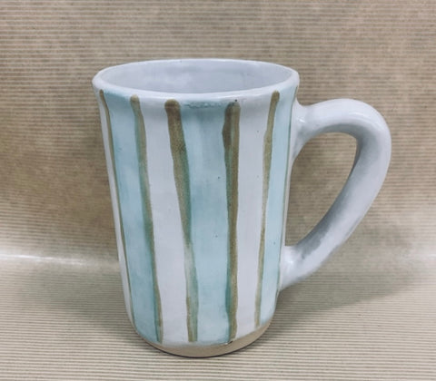 Coffee Mug, Powder Blue Stripes