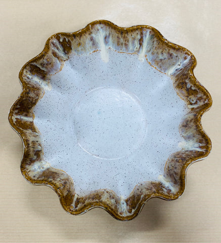 Large Wavy Bowl, Country White