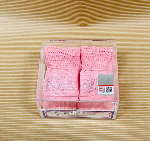 Ole Miss Light Pink Baby Booties
