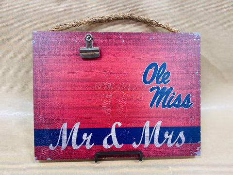 Ole Miss "Mr. and Mrs." Wooden Photo Holder