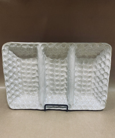Large Three-Compartment Tray, High Cotton