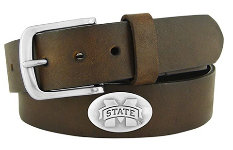 Mississippi State Bulldogs Zep-Pro Brown Leather Concho Belt