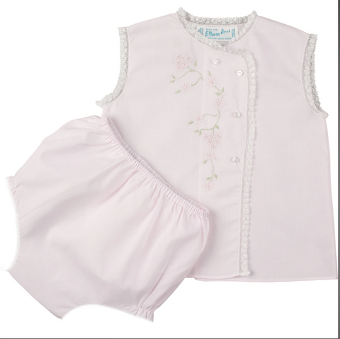Pink Girls Floral Lace Diaper Set