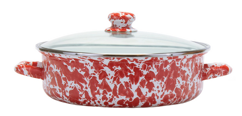 Red Swirl Small Saute Pan