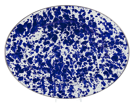 Cobalt Swirl Oval Platter