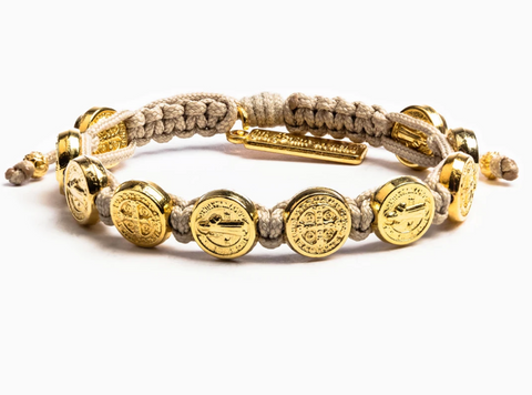 Benedictine Blessing Tan with Gold Bracelet