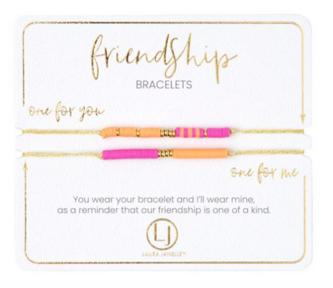 Pink & Orange Friendship Bracelet Set