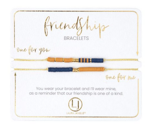 Blue & Gold Friendship Bracelet Set