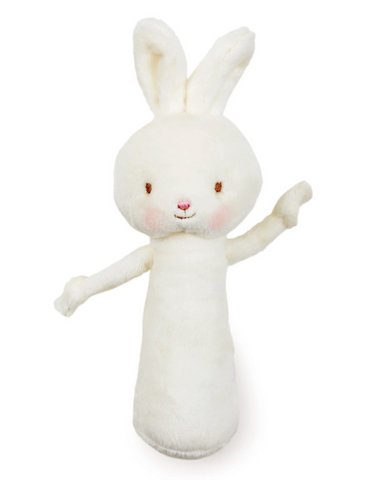 Friendly Chime White Bunny Baby Rattle