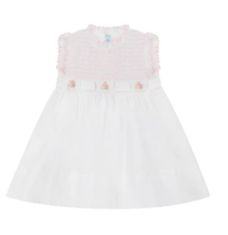 White and Pink Sleeveless Secret Garden Dress