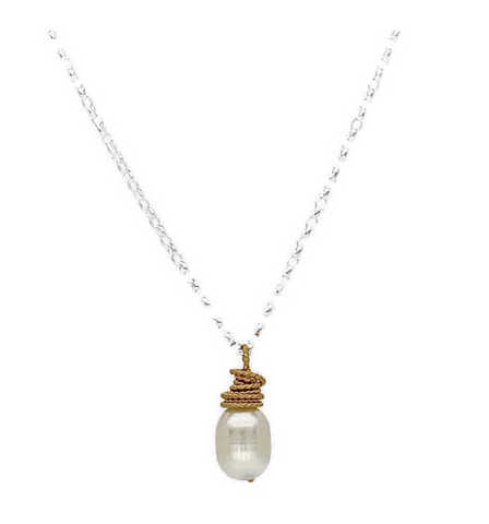 Pearl Gold Wrapped Necklace