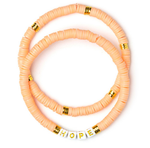 Hope Peach Stretch Bracelet Set