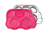 Pink Stainless Bus Divided Platter with Lid