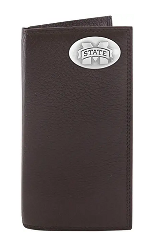 Mississippi State Bulldogs Pebble Grain Brown Leather Roper Wallet