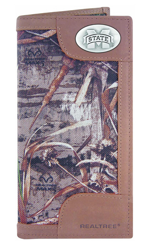 Mississippi State Bulldogs Realtree Nylon and Leather Roper Wallet