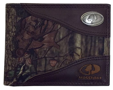 Mossy Oak Realtree Nylon and Leather Bifold Wallet