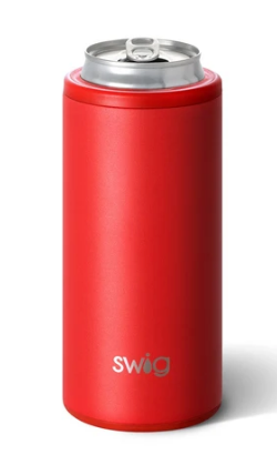 Matte Red Skinny Can Cooler