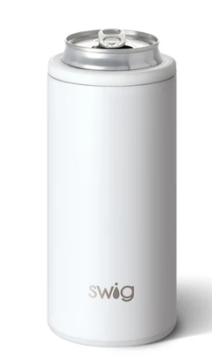 Matte White Skinny Can Cooler