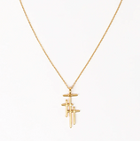 Faithful Light Three Gold Cross Necklace