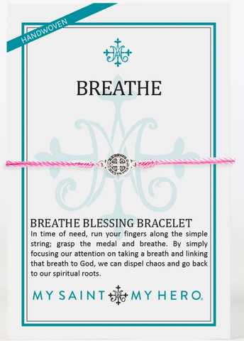 Breathe Blessing Pink with Silver Bracelet