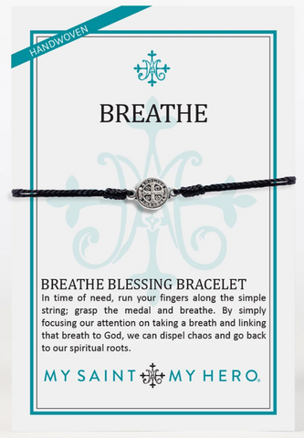 Breathe Blessing Black with Silver Bracelet