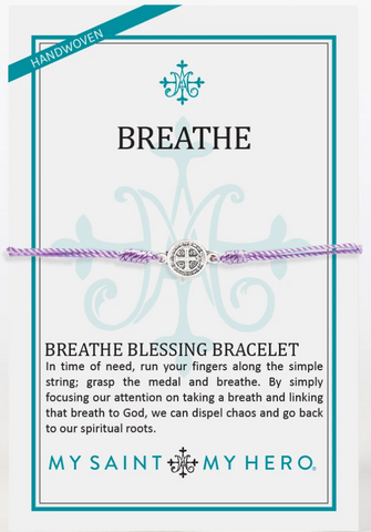 Breathe Blessing Purple with Silver Bracelet
