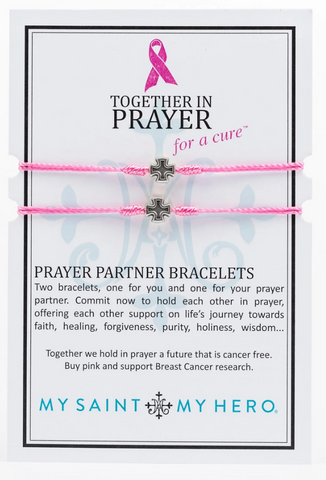 Together in Prayer for a Cure Silver Cross Bracelet Set