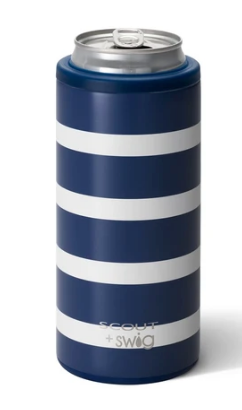 Scout + Swig Nantucket Navy Skinny Can Cooler (12 oz.)
