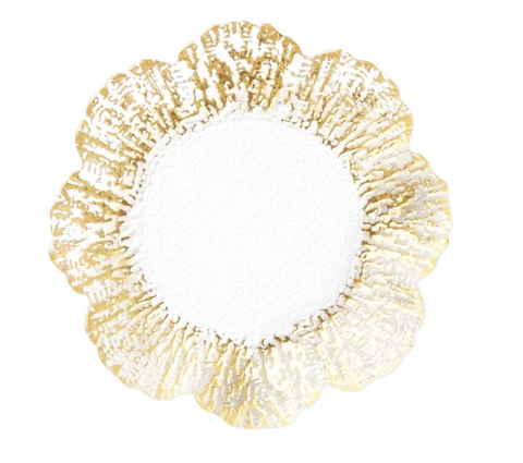 Rufolo Glass Gold Canape Plate, Bridal
