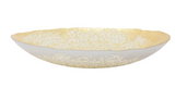 Two-Tone Glass White & Gold Large Bowl