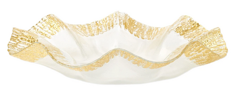 Rufolo Glass Gold Platter, Bridal