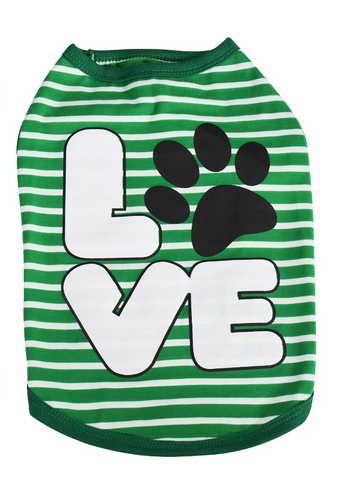 Love Design Green Stripe Dog Shirt