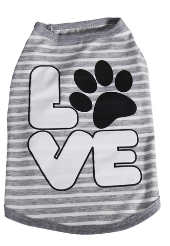 Love Design Grey Stripe Dog Shirt