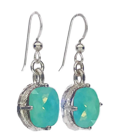 Heirloom Earrings, Seafoam Opal Stone