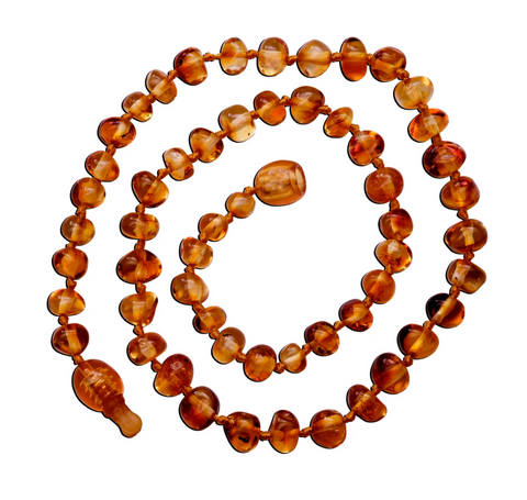 Amber Light Cherry Polished Baroque Teething Necklace
