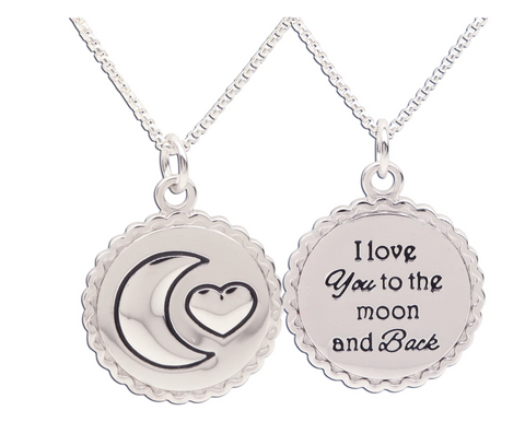I Love You to the Moon and Back Sterling Silver Necklace